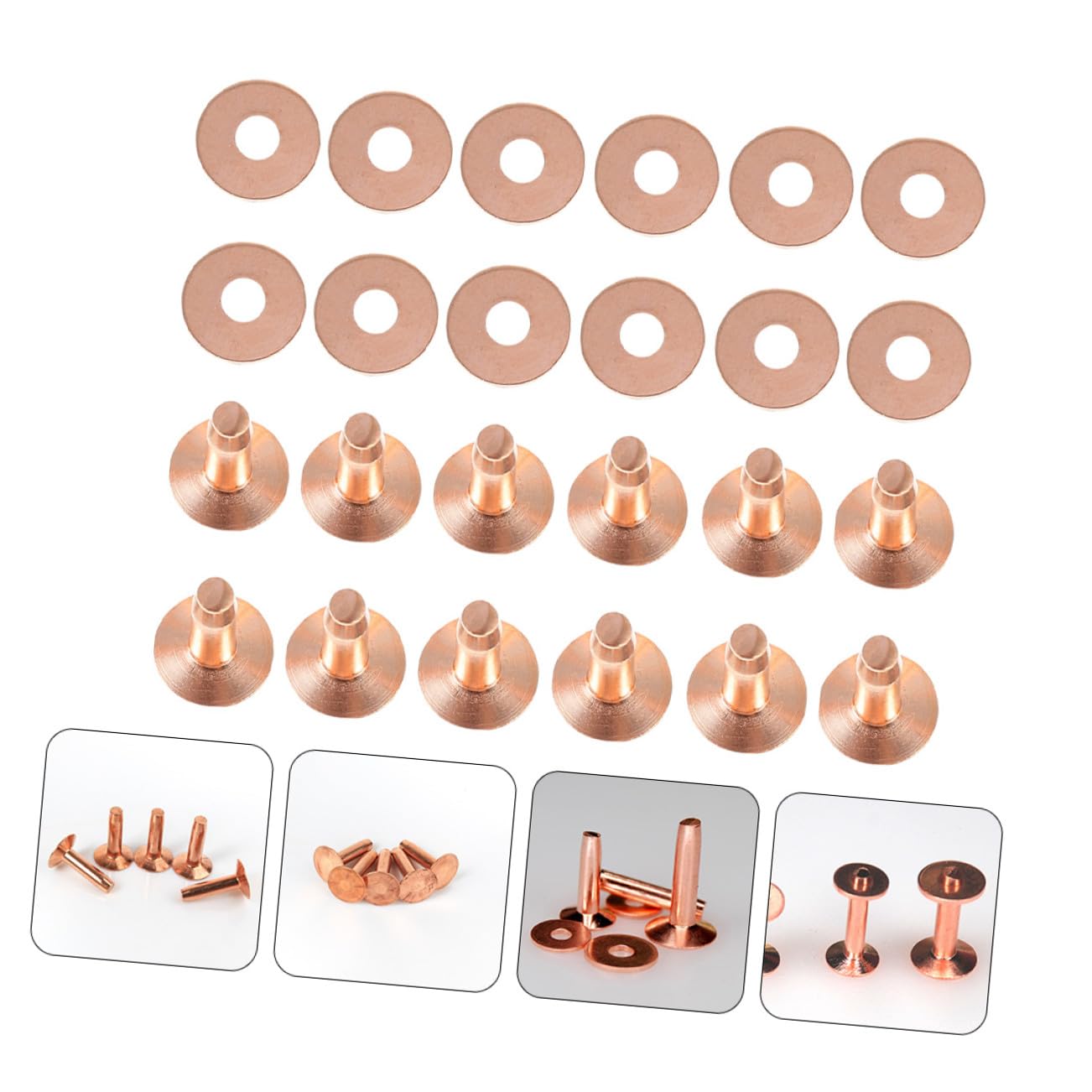NUOBESTY 150juegos Remaches Metálicos Tubulares Para Cuero Kit De Accesorios Para Bolsos y Muebles Alta Durabilidad y Resistencia Para Reparaciones y Decoraciones De Piel