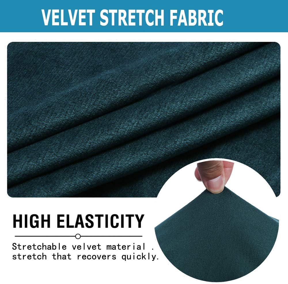 Only Covers, 2 Pieces Velvet Tub Chair Covers with Cushion Cover, Removable Stretch Club Chair Slipcover for IKEA Tullsta, Armchair Furniture Protector for Living Room (Dark Kelly Green)