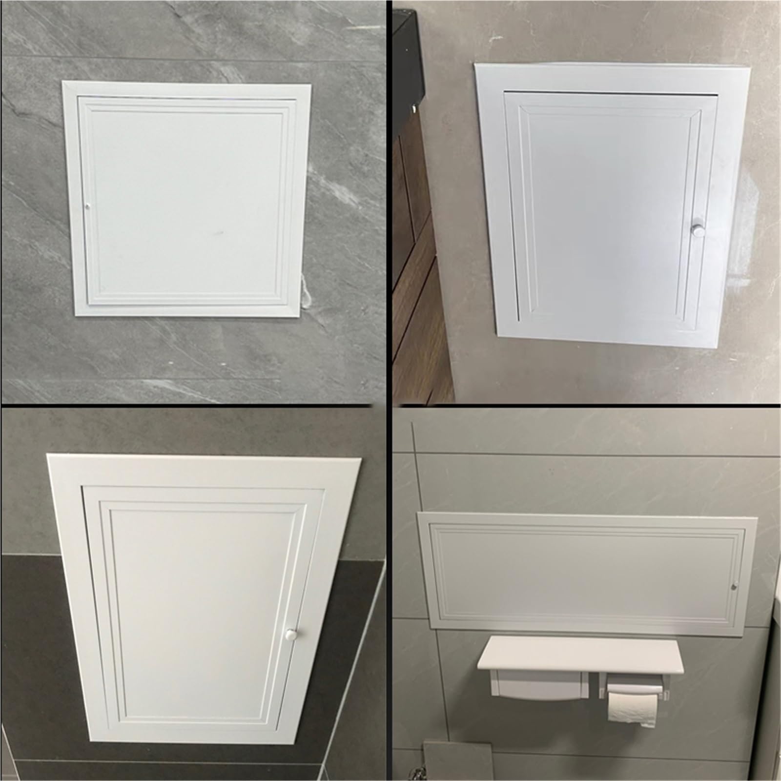 Botola Ispezione Cartongesso Porta di Accesso al Soffitto del Sottotetto, Pannello di Accesso in Metallo, per Sistemi di Condotti Idraulici, Elettrici(45x45cm/17.7x17.7in)