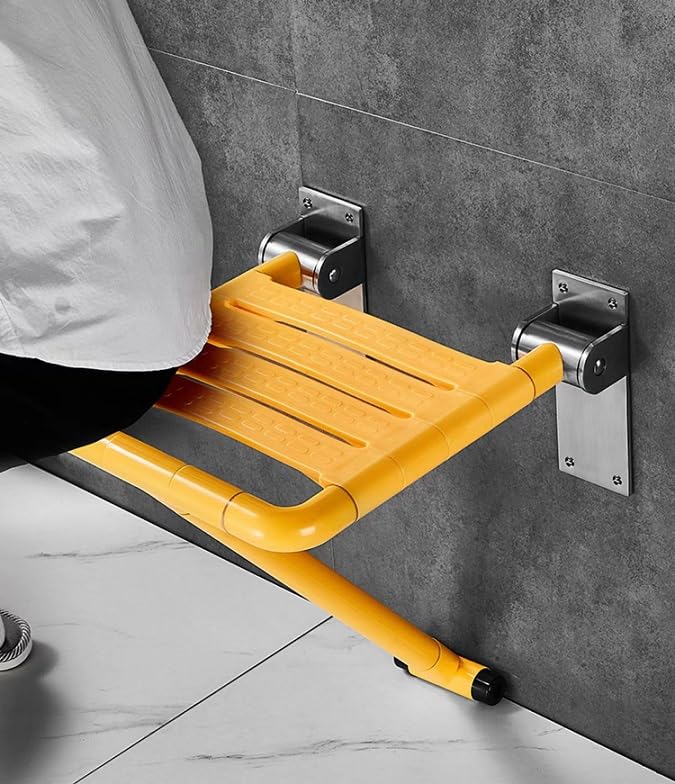 Baño base de acero inoxidable taburete plegable pared ducha asiento antideslizante baño ancianos discapacitados baño baño montado en la pared banco sentado