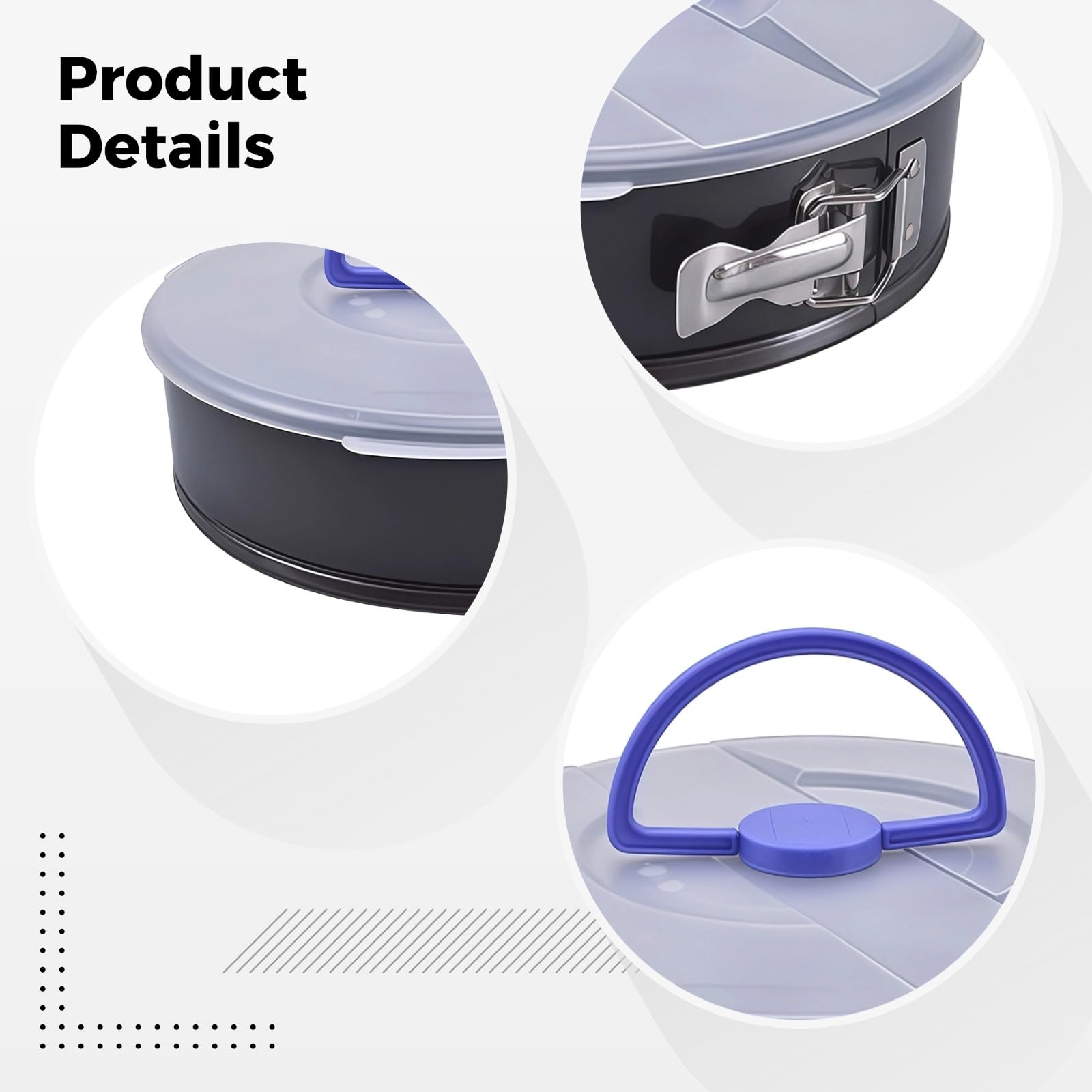10-Zoll-Kuchenform (25,4 cm), herausnehmbarer Boden, Antihaftbeschichtung, mit Griff und luftdichtem Deckel, ideal für Cheesecake, für das Backen zu Hause und professionell