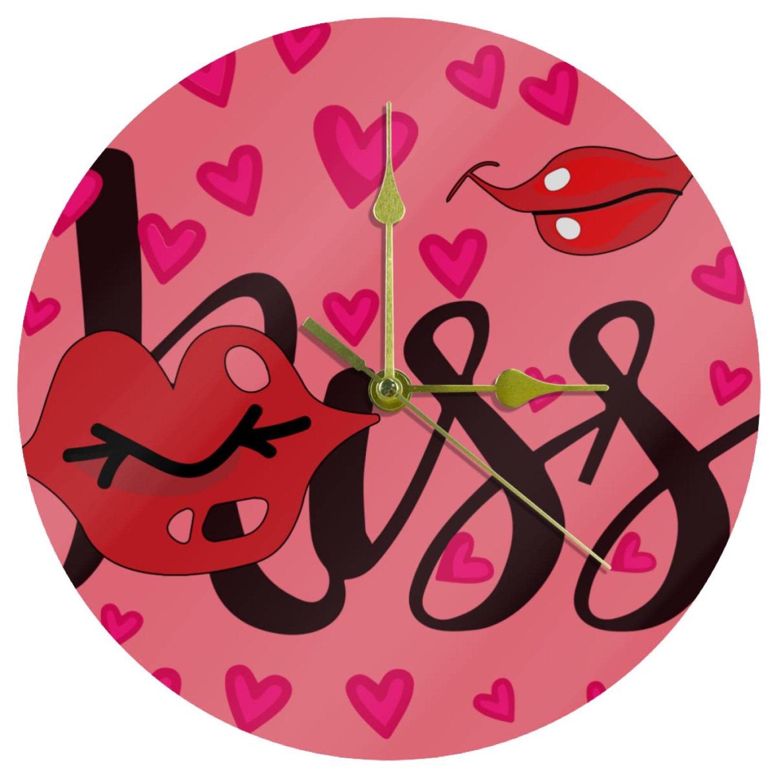 Horloge murale en acrylique rouge 24 cm silencieuse pour salon