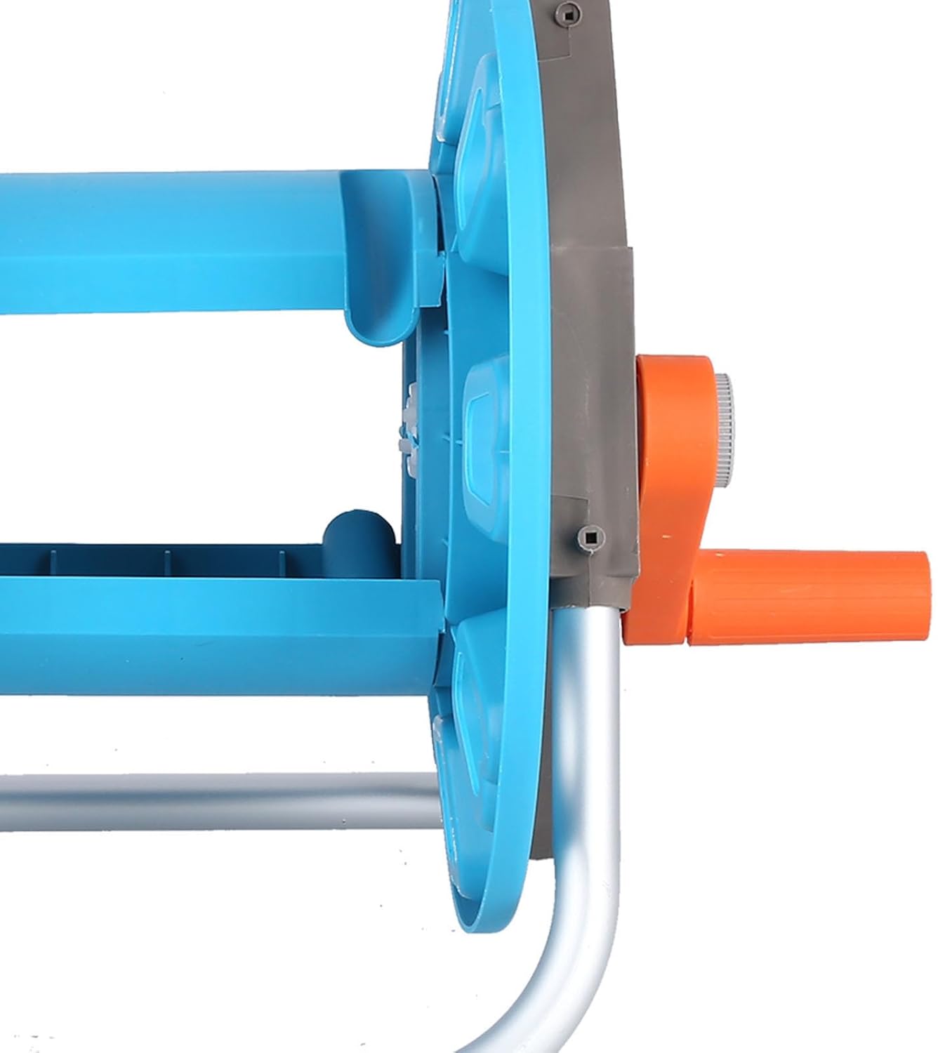 G1 / 2 Garden Water Hose Rack, Aluminum Garden Hose Cart for 30m Hose - Rugged Durable Design, Easy Roll - Up, Ideal for Lawn and Garden Use