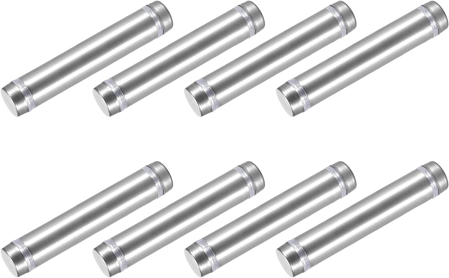 METALLIXITY Double Head Standoff Screws (12x64mm) 8pcs, Stainless Steel Advertising Screws Glass Acrylic Nail - for Glass Acrylic Display Bracket
