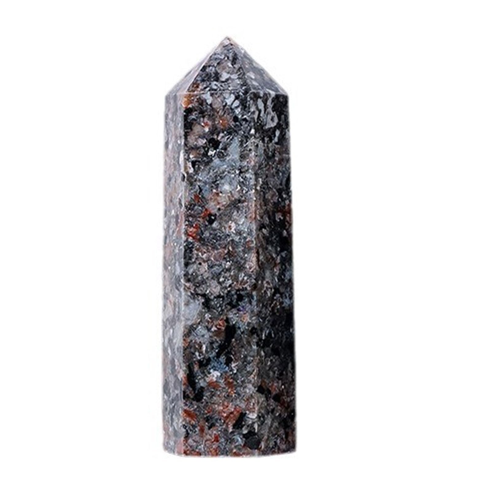 ITCLEYMDZV Crystal Flame Stone Hexagonal Column Single Pointed Home Craft Ornaments for,8~9cm
