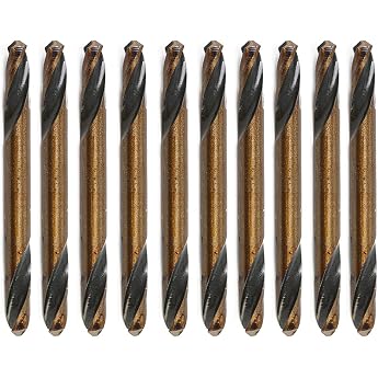 HSS Double End Drill Bits Straight Shank Twist Drill Bit Set Stainless Steel Drilling Tool for Metal Carbon Steel Work 10pcs