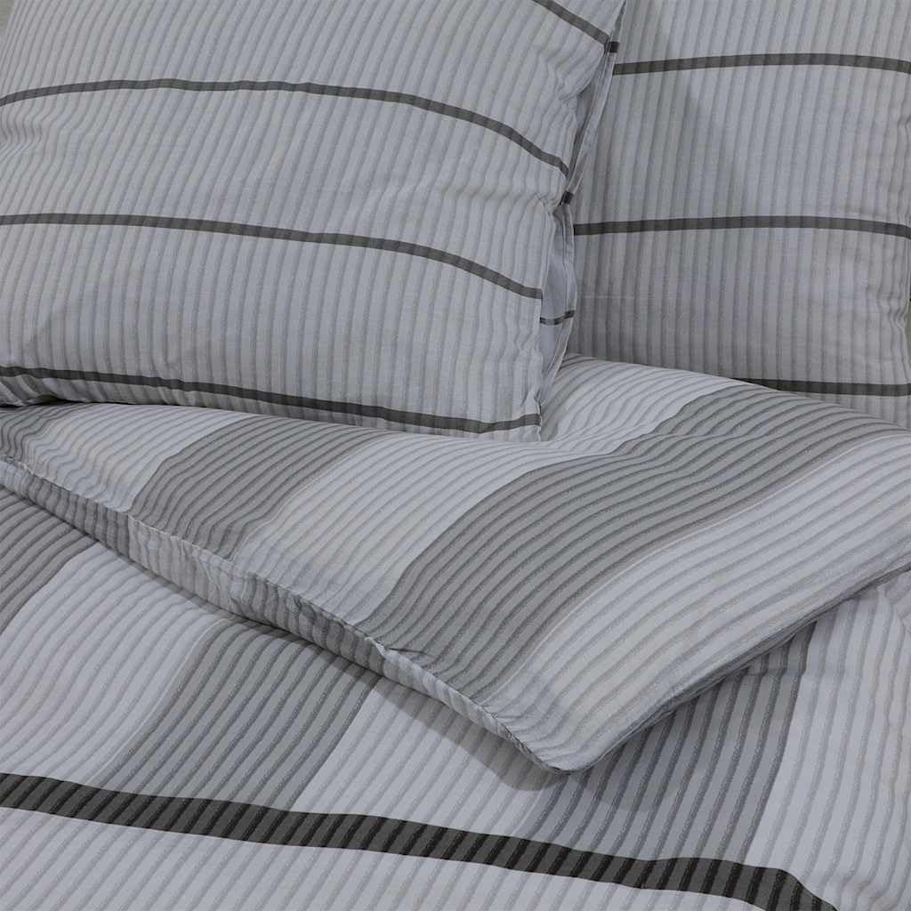 Juego de ropa de cama de algodón gris de 140 x 200 cm con funda de almohada de 60 x 70 cm, funda nórdica, funda nórdica, funda de edredón, cierre de botones, fácil mantenimiento, para