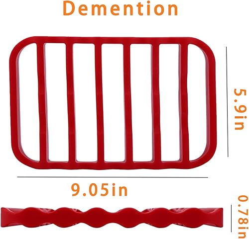 Miniatura 8 de Paquete de 2 estantes de silicona para asar antiadherentes, fáciles de limpiar, para cocinar, hornear y cocinar al vapor (paquete de 2 unidades,