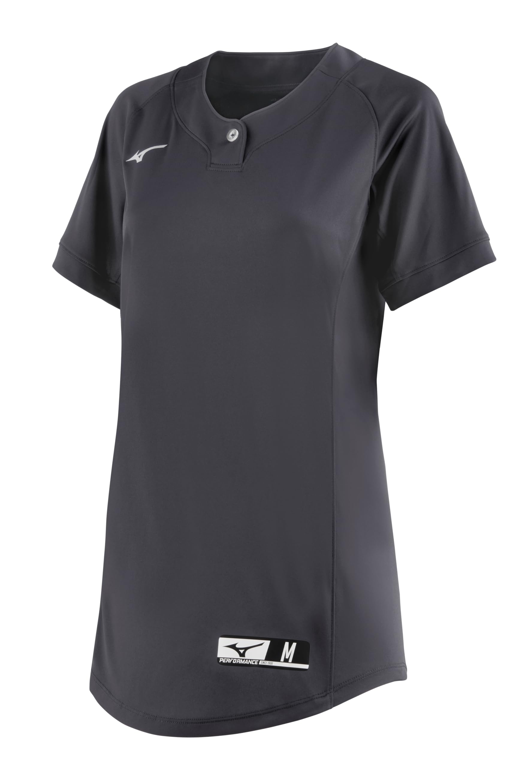 Mizuno Girls NXT 1-Button Softball Jersey, Charcoal