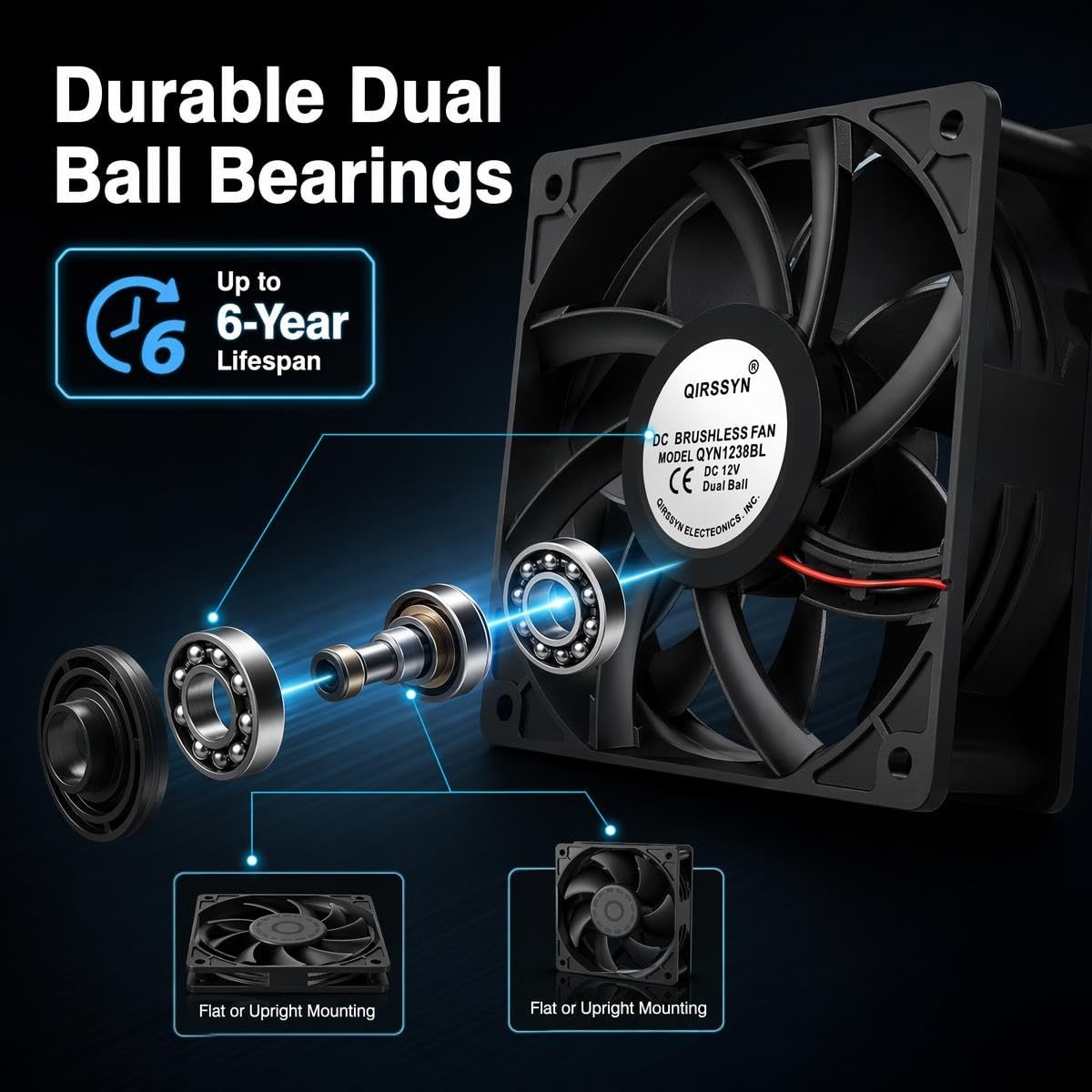 Ventilateur d'ordinateur haute CFM 120 mm x 38 mm 110 V 220 V AC à vitesse variable pour récepteur Xbox DVR PlayStation Mining Rig Case Serveur Tente de culture Station de travail GPU