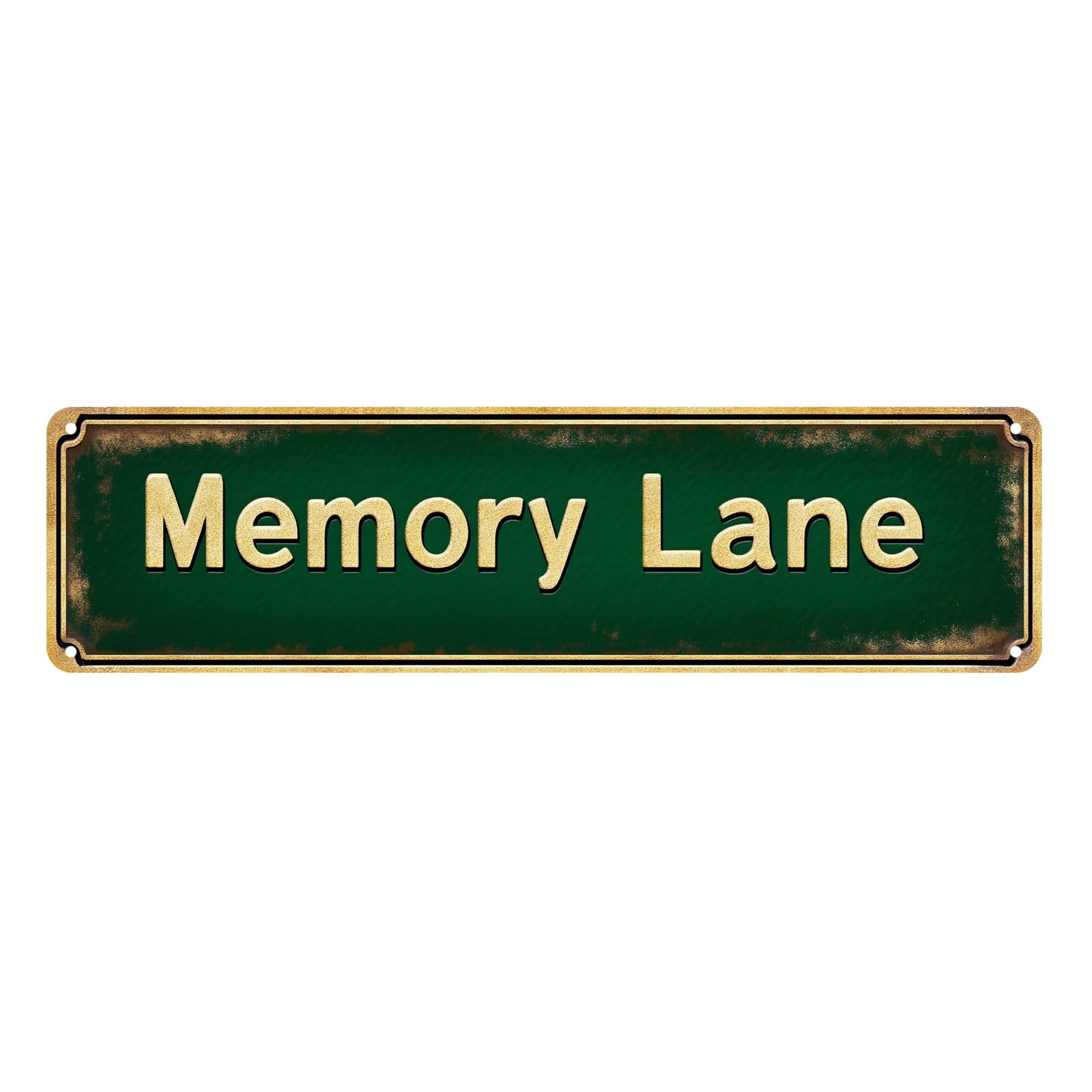 Funny Street Sign "Memory Lane" Vintage Metal Wall Decor for Man Cave,Bar,Garage,Bathroom Retro Tin Sign,4x16 Inch