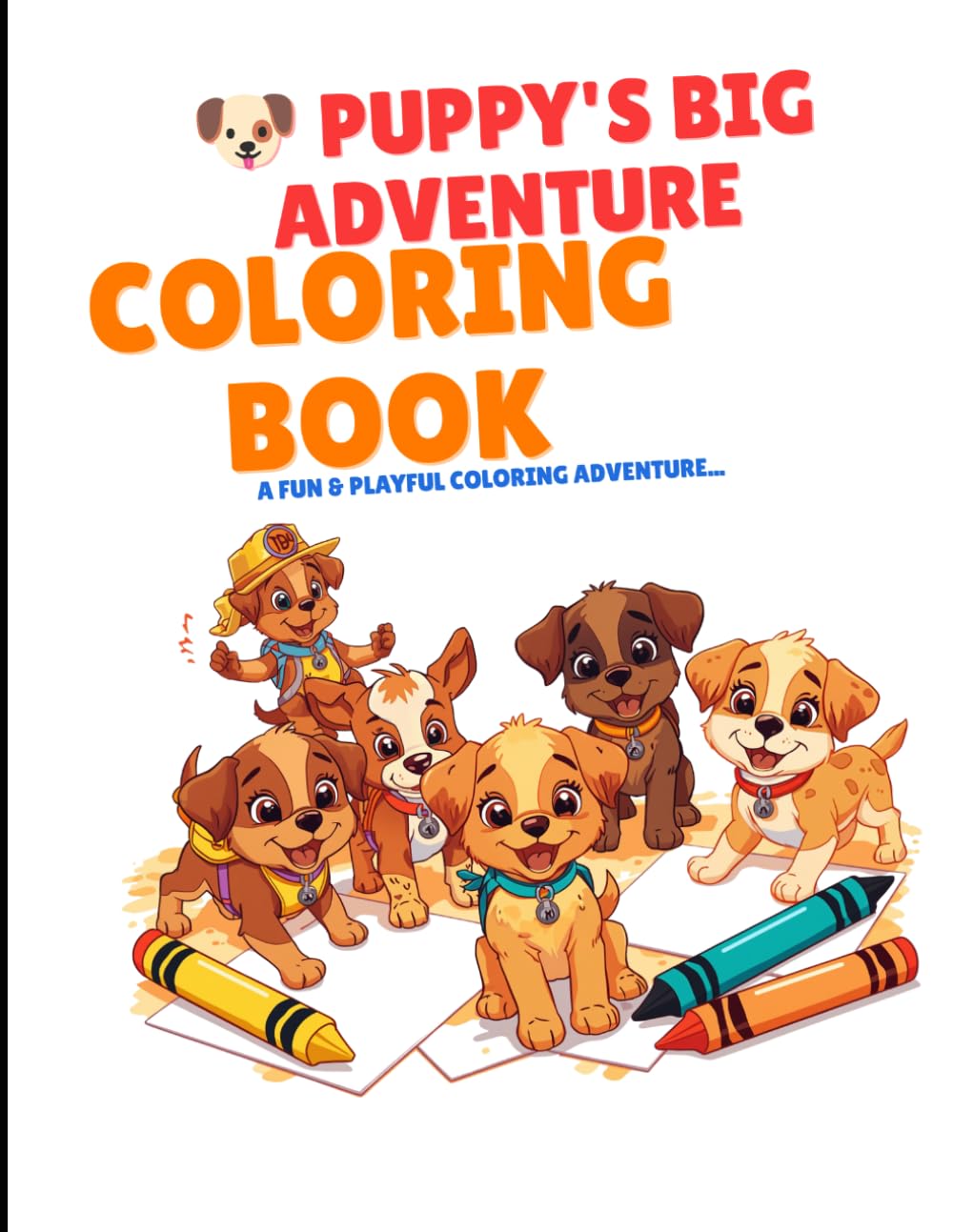 PUPPY'S BIG ADVENTURE COLORING BOOK: Cute Puppy Adventures, Easy Coloring Pages, and Fun Activities for Kids Ages 4–8
