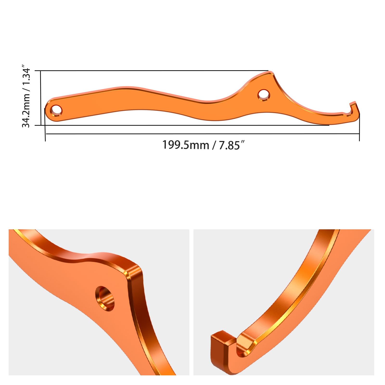 NICECNC Chiave ammortizzatore arancione WP Shock compatibile con KTM 16-22 125-450 SX SX-F XC XC-F 17-22 125-500 tutti i modelli ENDURO, compatibile con Husqvana 125-501 TE FE TC FC TX FX 7-22, vedi