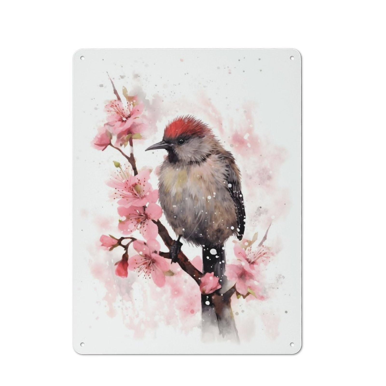 Junmoney Kiwi Bird Watercolor Printed Metal Sign 40X30cm For Home Office Or Studio, A Christmas Gift For People Styling Home Office And Studio