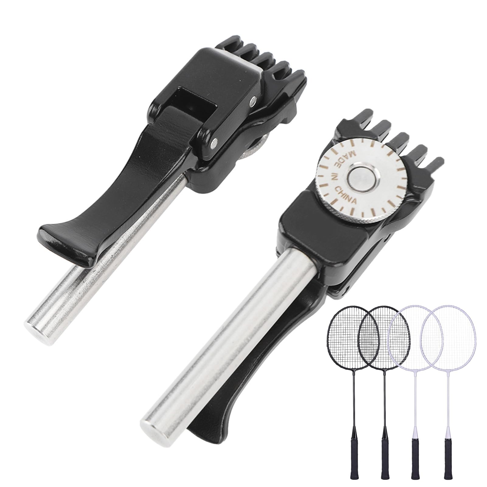 HERCHR 2 Stück Badminton Flying Clamp, Flying Clamp Tennis Flying Clamp Für Badminton Besaitungsmaschine Schwarz Tennis Besaitungswerkzeuge