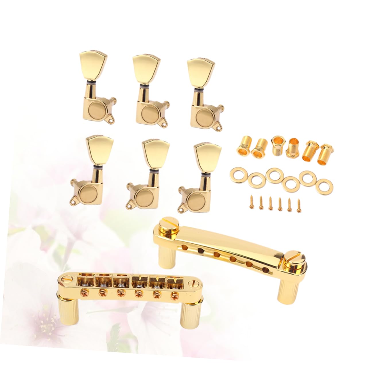Goldene Gitarren Mechaniken 1g24, 3 Links 3 Rechts, Vintage | Metallausführung, Satz mit 6 Stimmwirbeln, Passend für E-gitarre und Ukulele