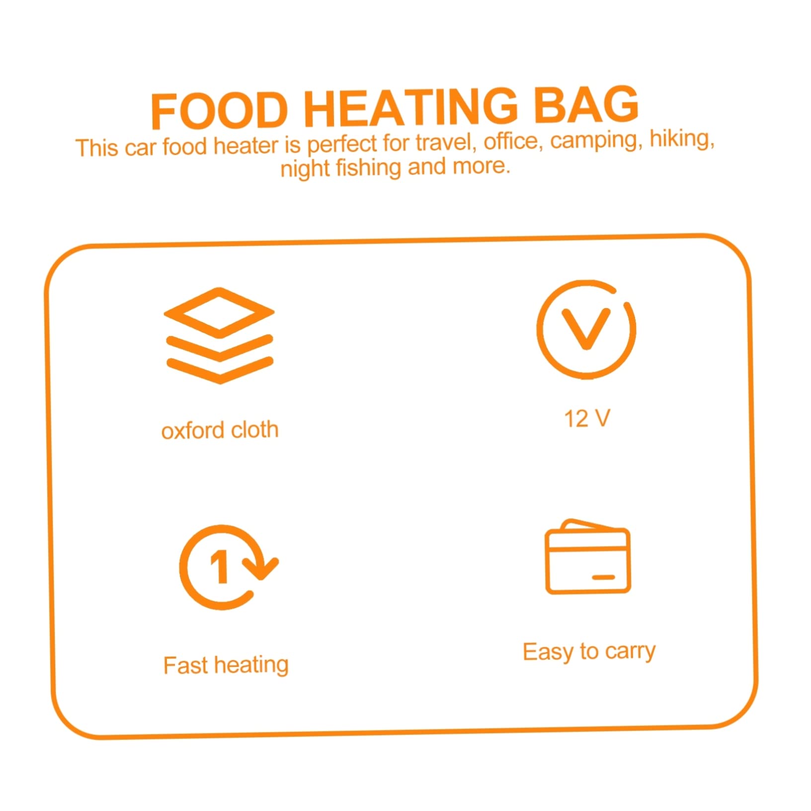 Bolsa para Recalentar Alimentos 12v para Coche y Oficina, Bolsa Térmica para Almuerzo, Aislante, Oxford y Goma