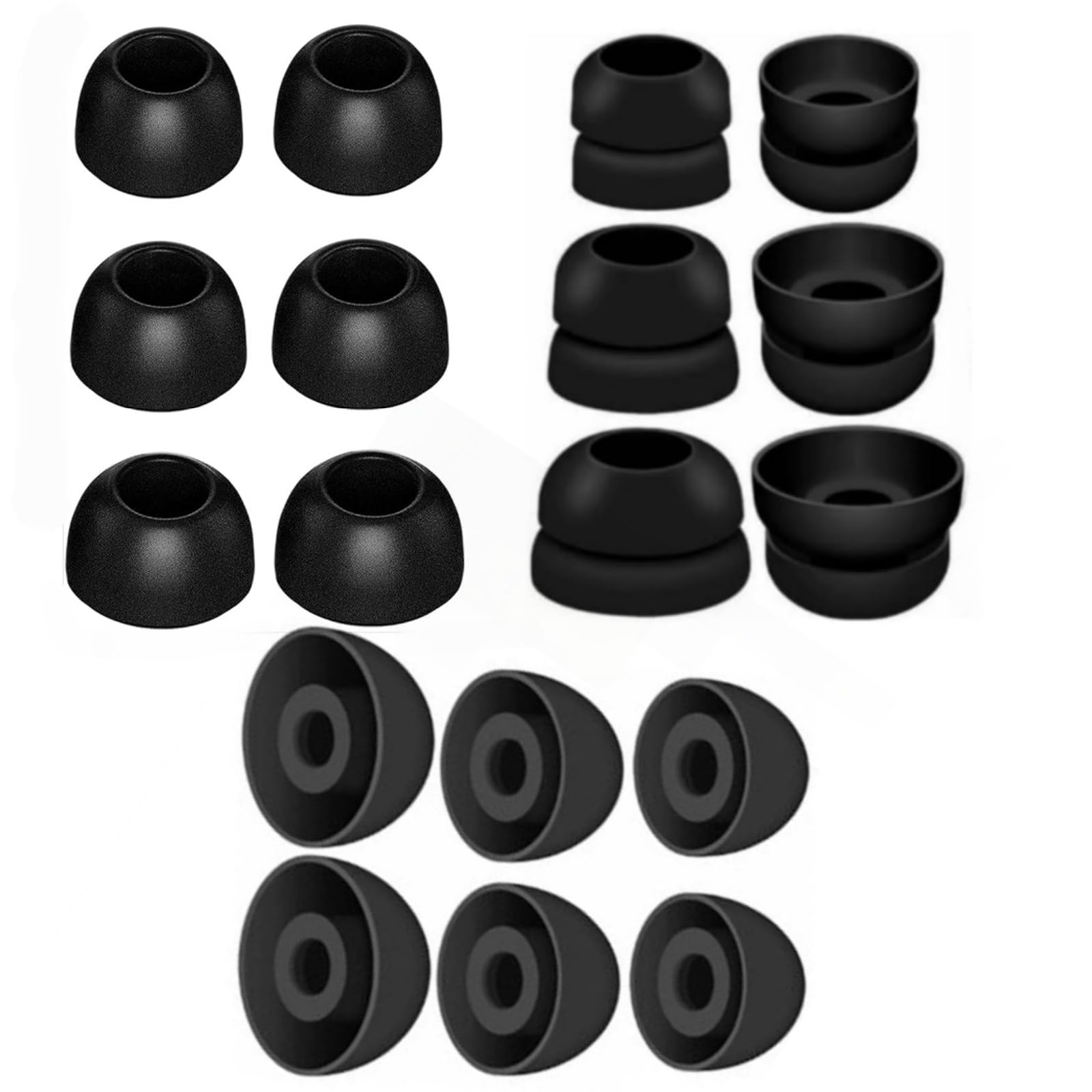 Miayaya 9 Pairs Galaxy Buds 2 Pro Ear Tips, Memory Foam and Silicone Eartips for Samsung Galaxy Buds 2 Pro 2022 SM-R510 Earbuds Tips, Fit in Charging