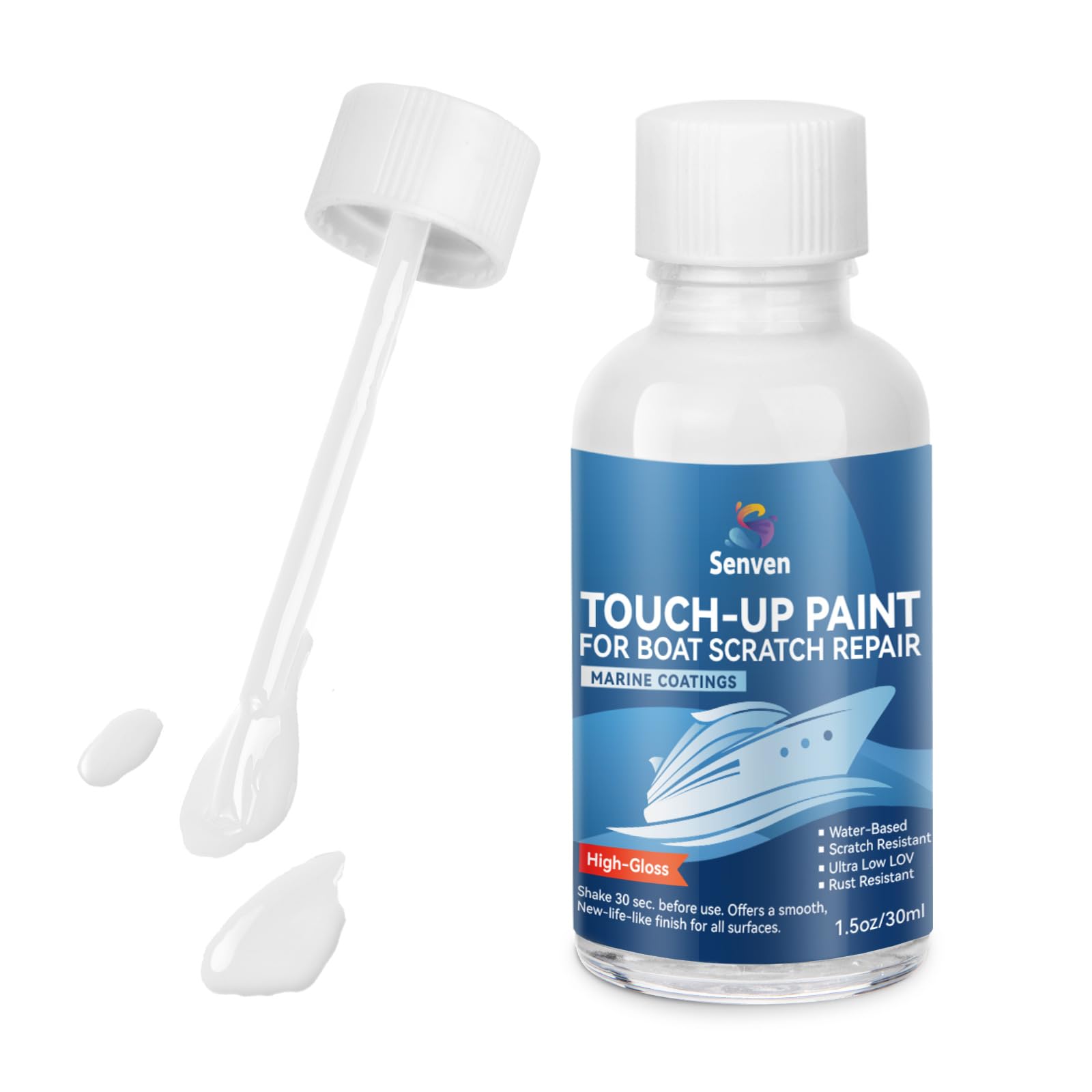 Boat Paint White Touch Up Pen High-Gloss
