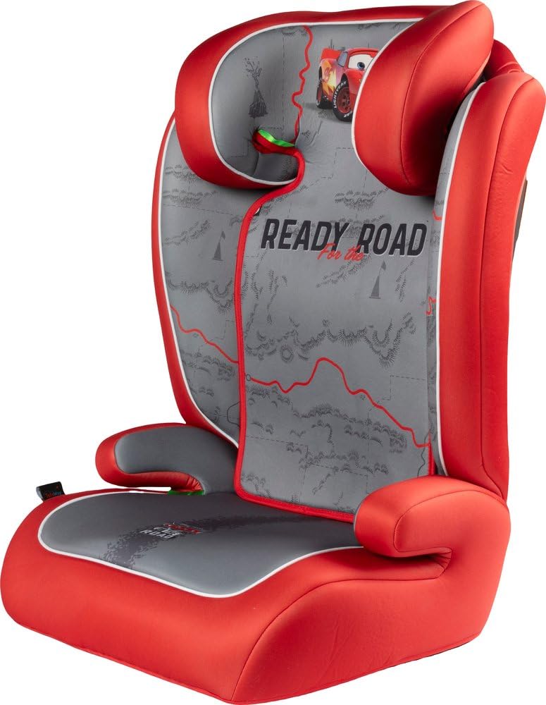 Disney Cars-Size R129, Fotelik dziecięcy 15-36 kg (3,5-12 lat), 100-150 cm, Grupa 2/3, można zamontować z 3-punktowym pasem