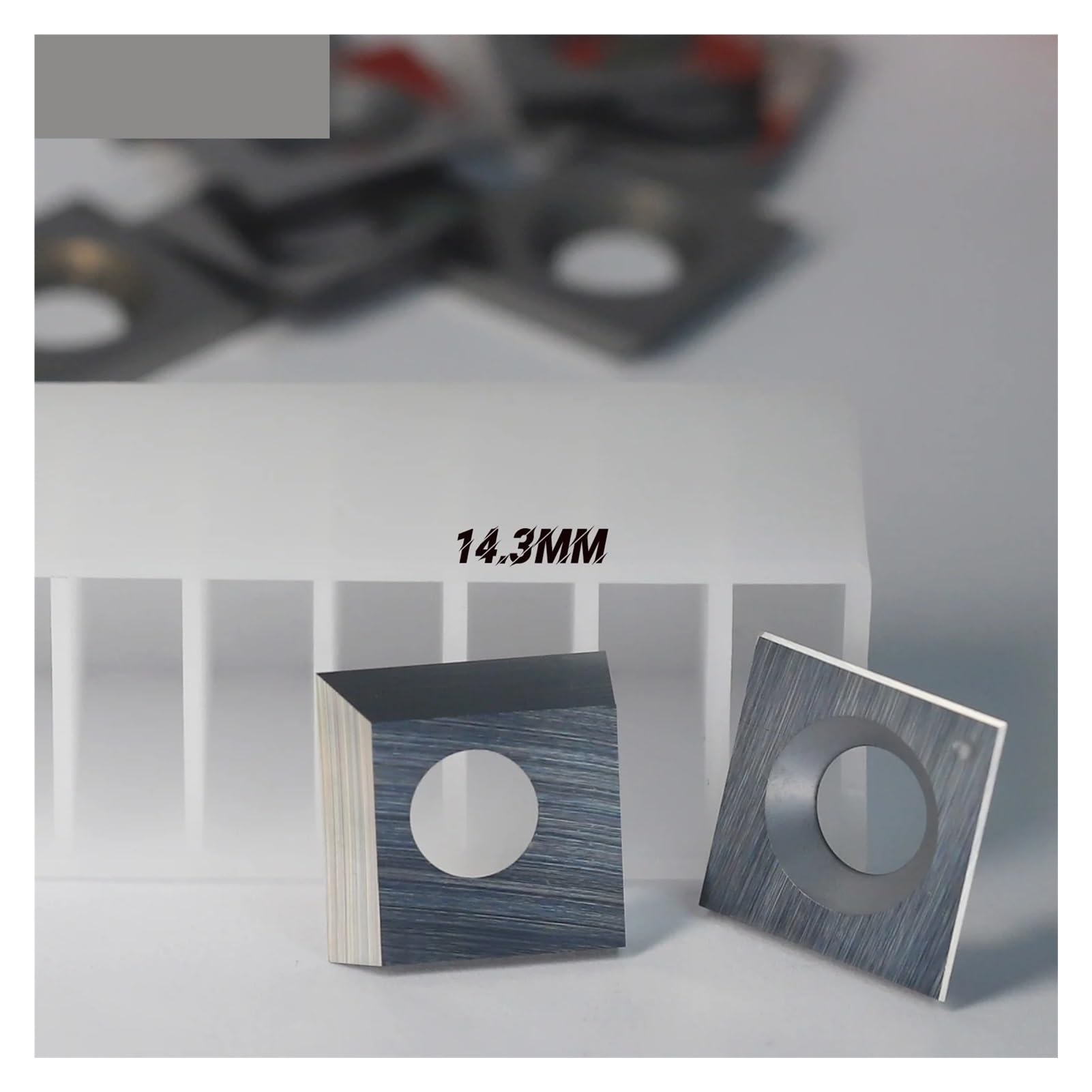 Wymienne wkładki z węglików spiekanych dwuostrzowe 14,27 mm/14,3 mm kwadratowe wkładki z węglika spiekanego do narzędzi tokarskich ze spiralną głowicą szczotkującą (14,3 mm kwadrat 10 sztuk)