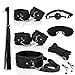 ZeeKoug Moda 8 Pezzi in Pelle Yoga Mano E Piede Set (Nero), Tension Band Sport Allenamento Accessori, Coppia Abbigliamento Divertente Regalo immagine