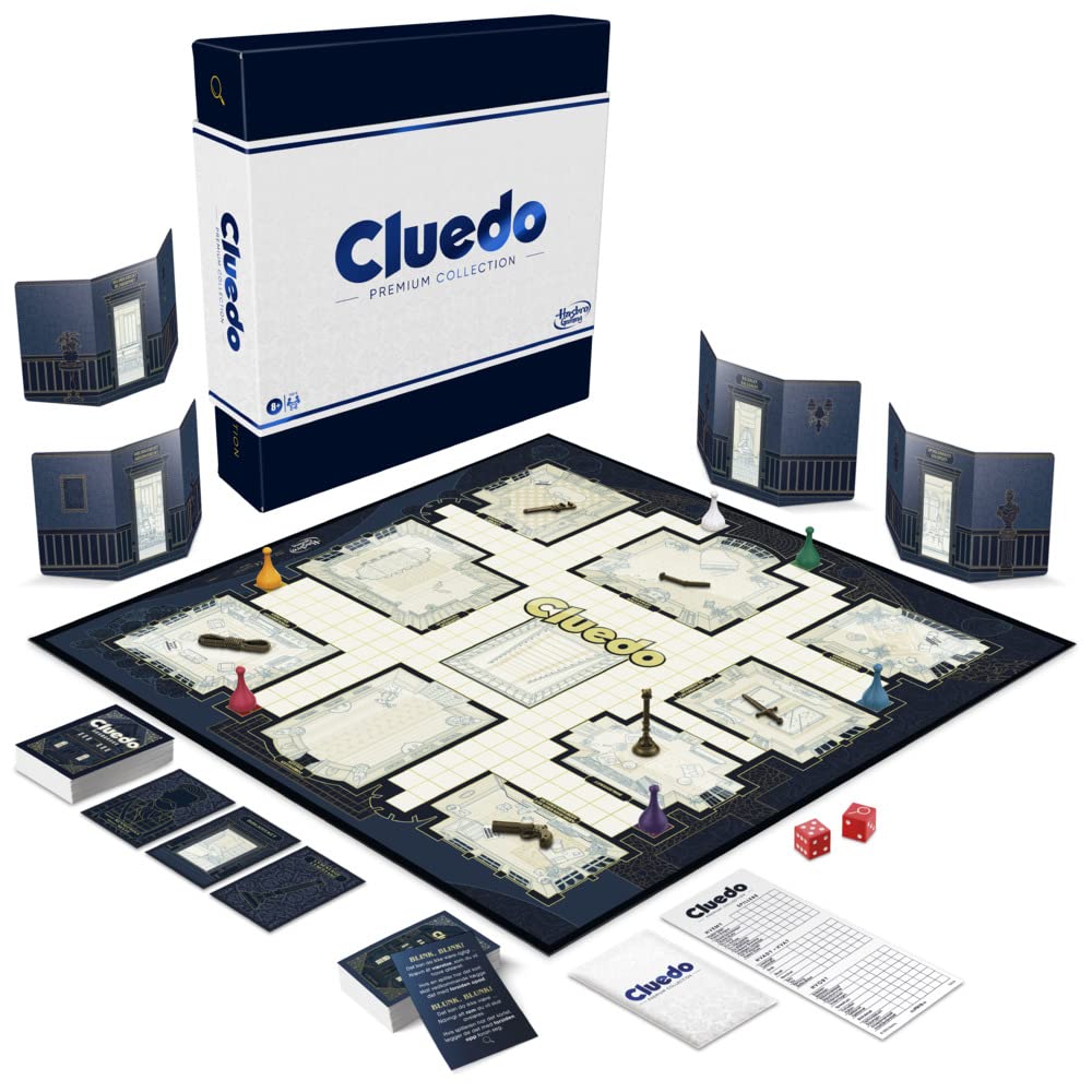 Hasbro Gaming hasbro cluedo premium collection gioco da tavolo per famiglie da 2 a 6 giocatori, confezione premium e componenti, gioco per 8 anni (norvegese/danese)