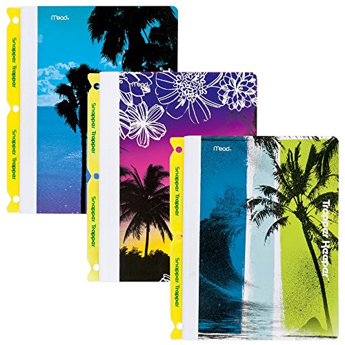 Mead Trapper Keeper Composition Books with Snapper Trapper, Notebooks, Wide Ruled, Fun in the Sun, 3 Pack (73451)