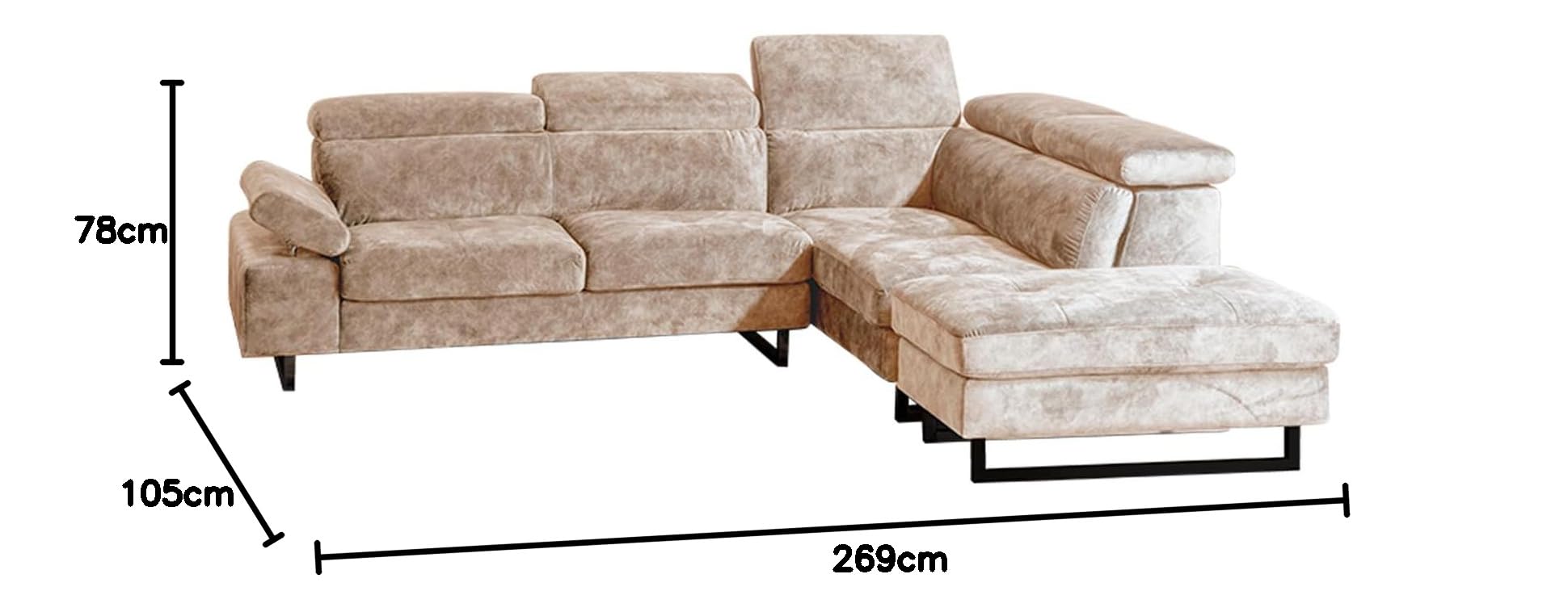 新品　ソファ　3人掛け　ソファー　カウチソファ　ベージュ Amazon｜ソファ ソファー カウチソファー 幅269 おしゃれ カウチソファ