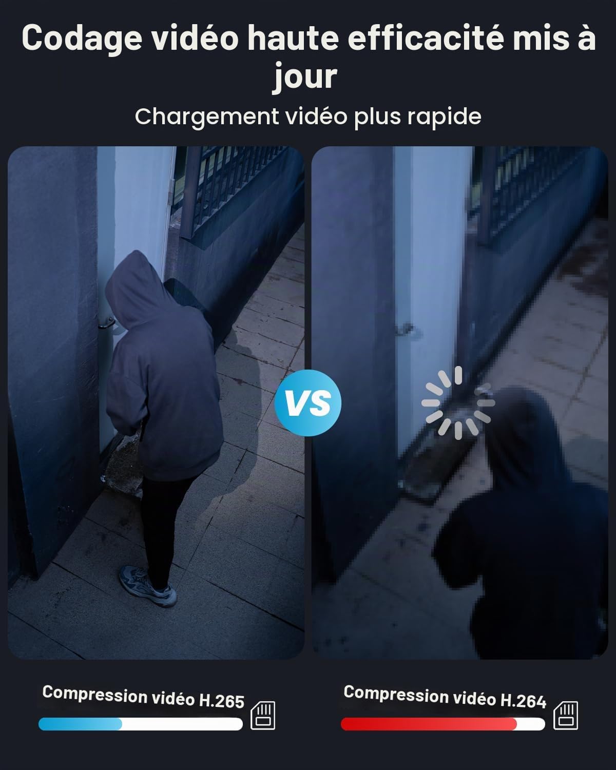 ieGeek Caméra de surveillance extérieure 5 MP Wi-Fi, batterie 5200 mAh, caméra de surveillance extérieur/intérieur, détection PIR, vision nocturne, audio bidirectionnel, projecteurs, étanche IP65