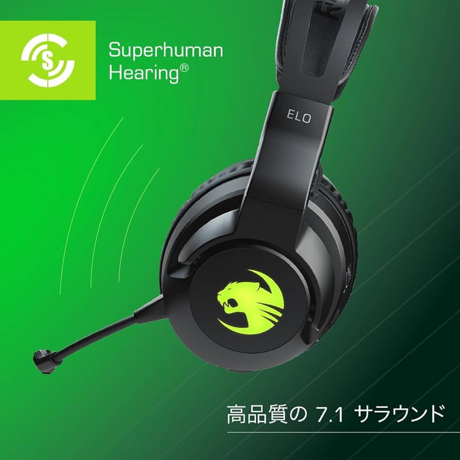 Amazon.co.jp: ROCCAT ゲーミングヘッドセット Elo 7.1 Air ワイヤレス