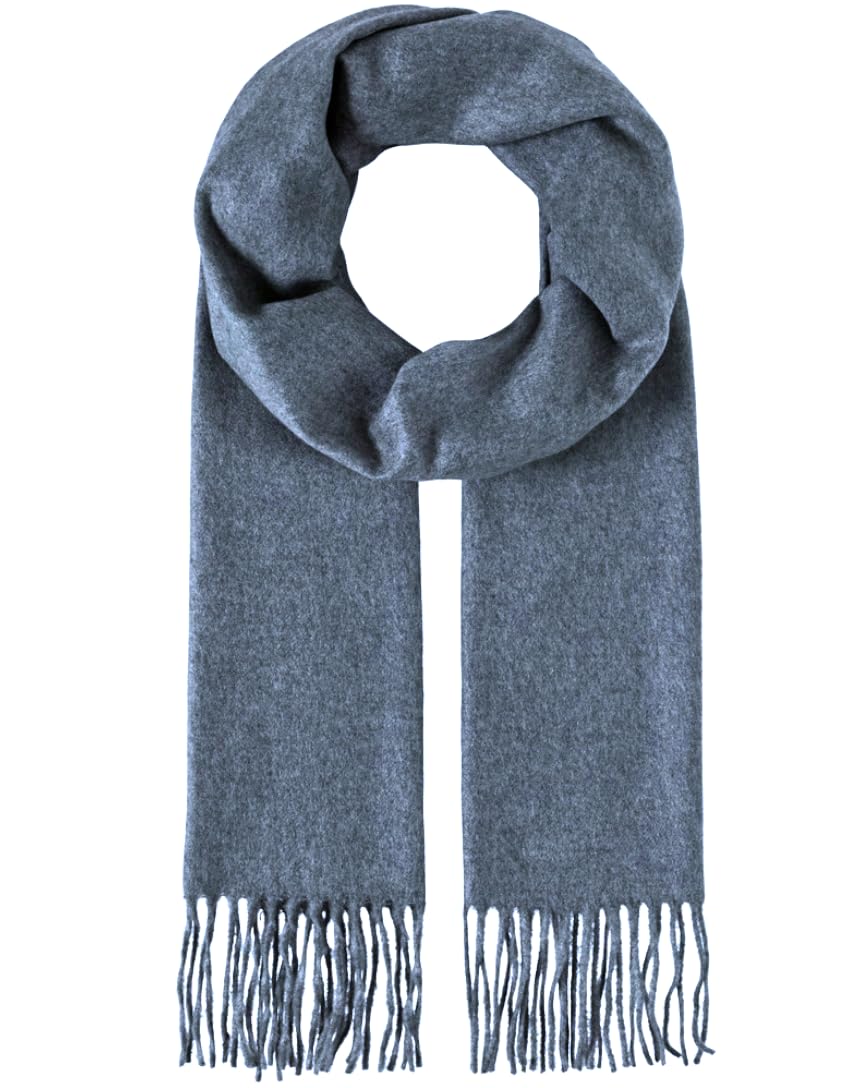 Accessorio Top di tendenza, sciarpa in cachemire e lana al tatto, tinta unita, 200 x 90 cm (+ 30 colori), unisex grigio/blu XL