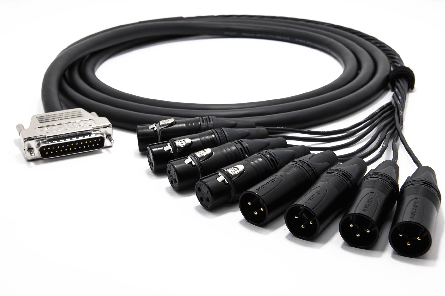 enoaudio Mogami 3162 8 Multicore Digital Kabel AES/EBU 110 Ohm Breakout | Gold D-Sub 25 - Neutrik XLR | HiFi, kompatibel mit Tascam Pinout, 2,0 m