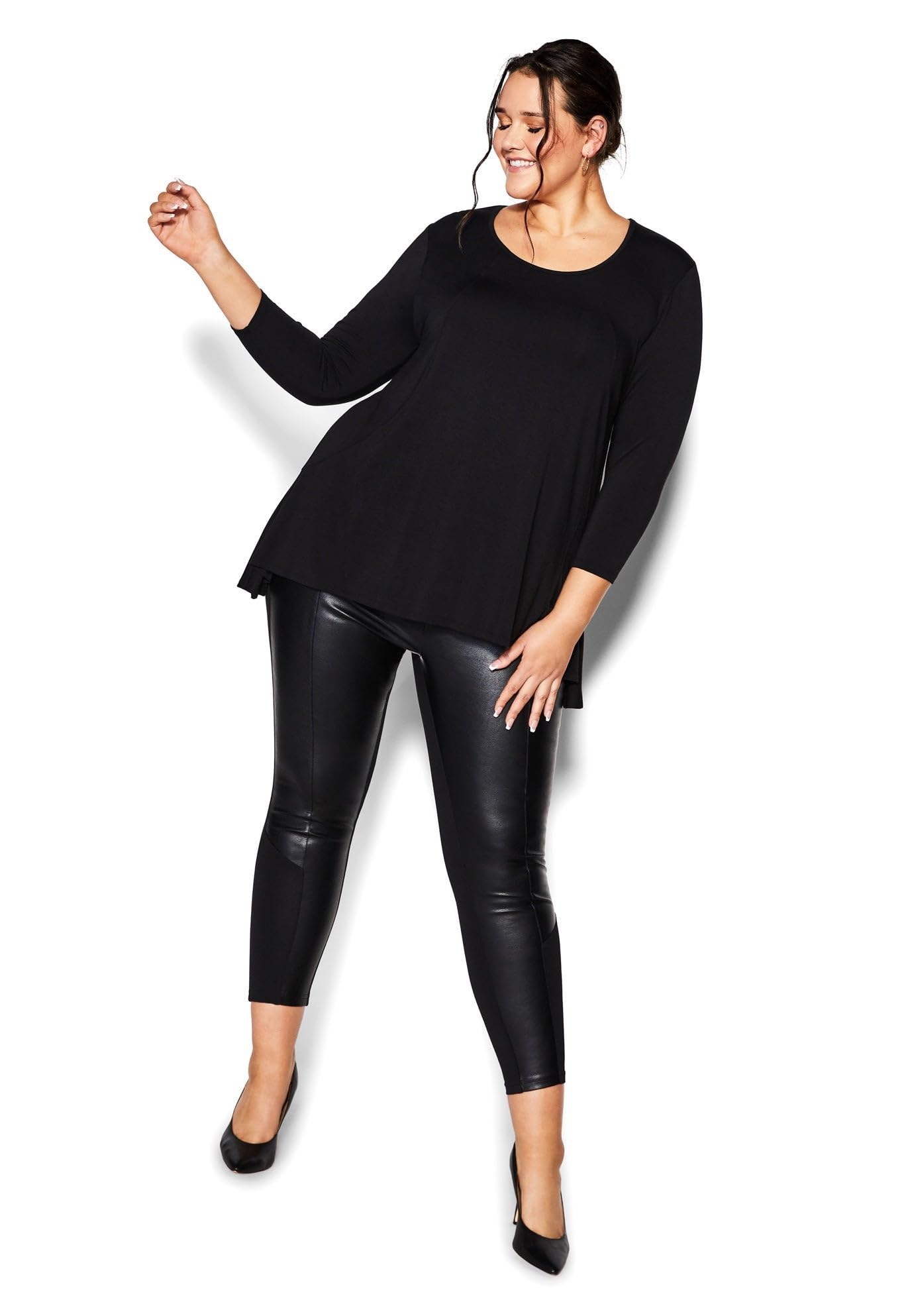 Avenue Womens Plus Size Amy Shine Ponte Pant