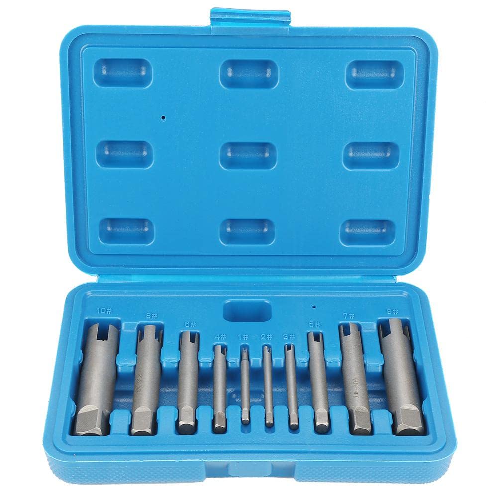 10 Pcs Tap Extractor Set, 4 Flute High Speed Steel Broken Head Taps Removers, Stripped Screw Tap Extractors Anti-Corrosion - Image 4
