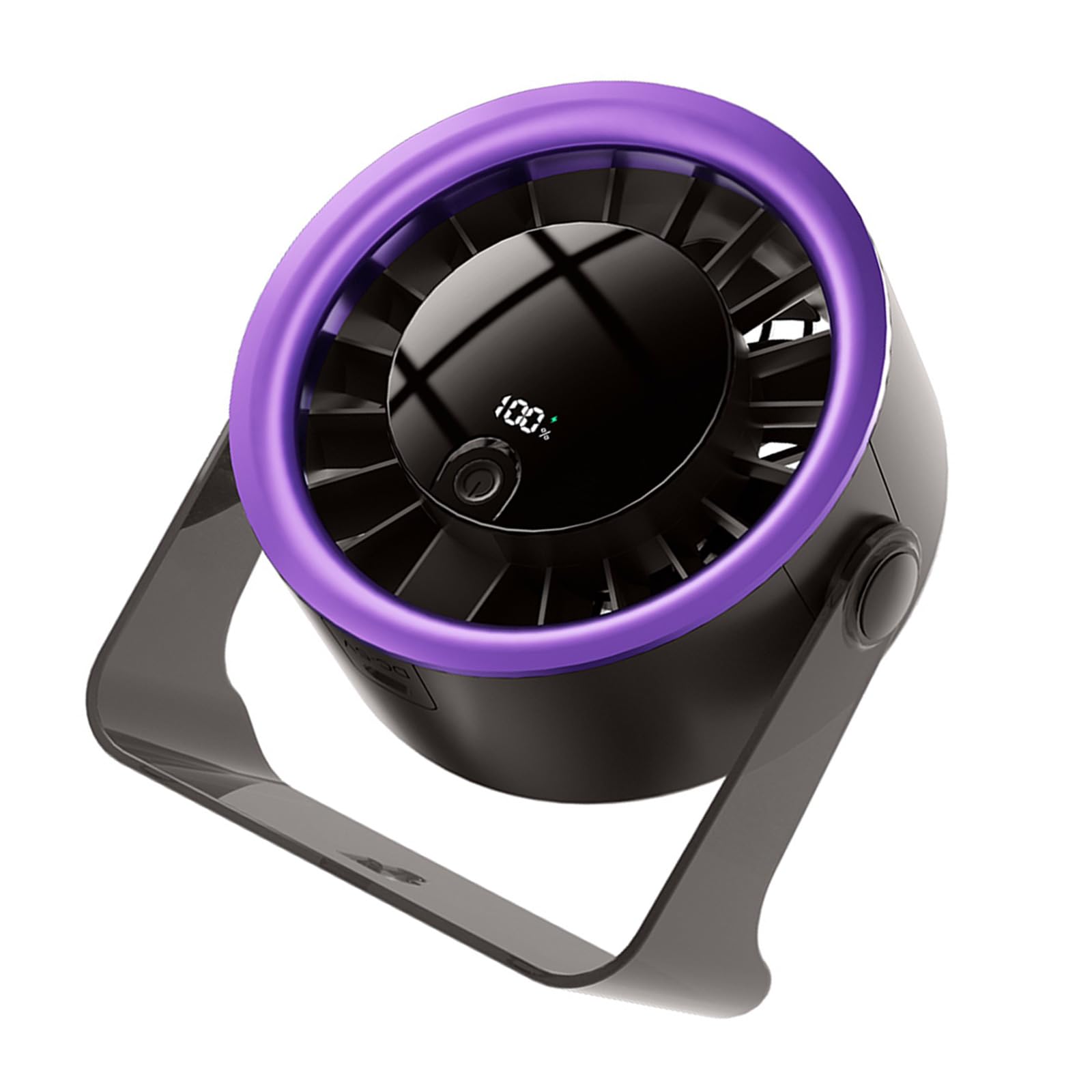 Kaeltsyn Lightweight ABS Individual Fan Containing 1800mAh Power Cell and Quiet Action Grape Gray Fan
