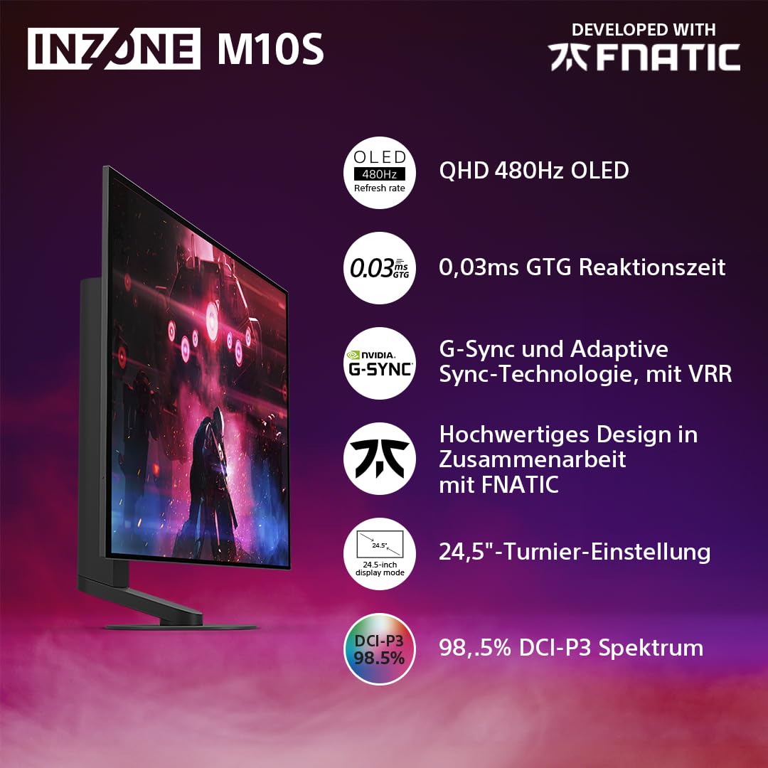 Sony Inzone M10S 27-Zoll OLED QHD Gaming Monitor 1440p 480Hz - Dettaglio