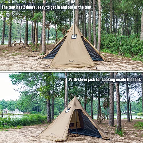 FIREHIKING Carpa Teepee para 2-4 personas con horno miniatura 4