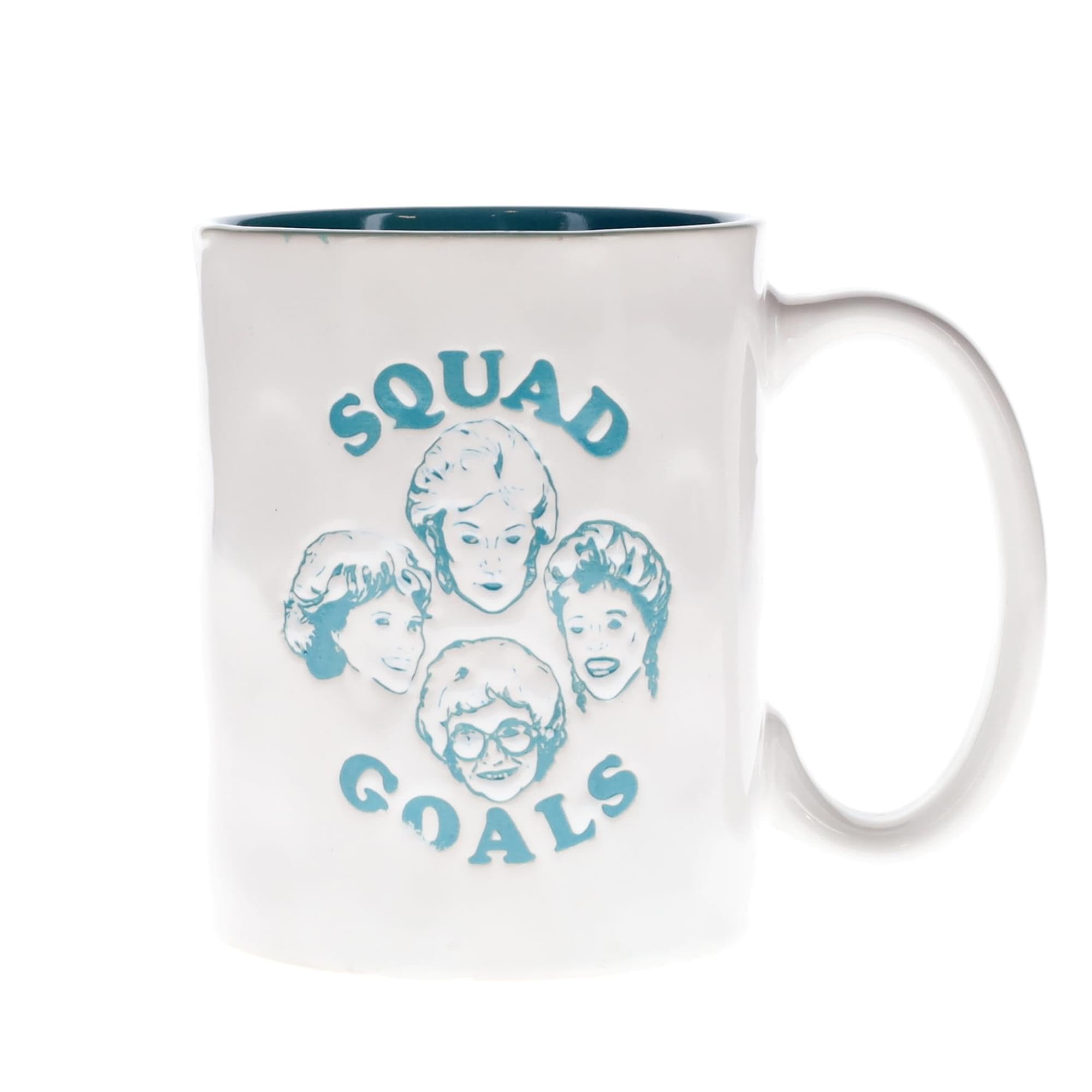 Silver Buffalo The Golden Girls Squad Goals Ceramic Pottery Mug | Coffee Cup For Espresso, Tea, Cocoa | Holds 15 Ounces