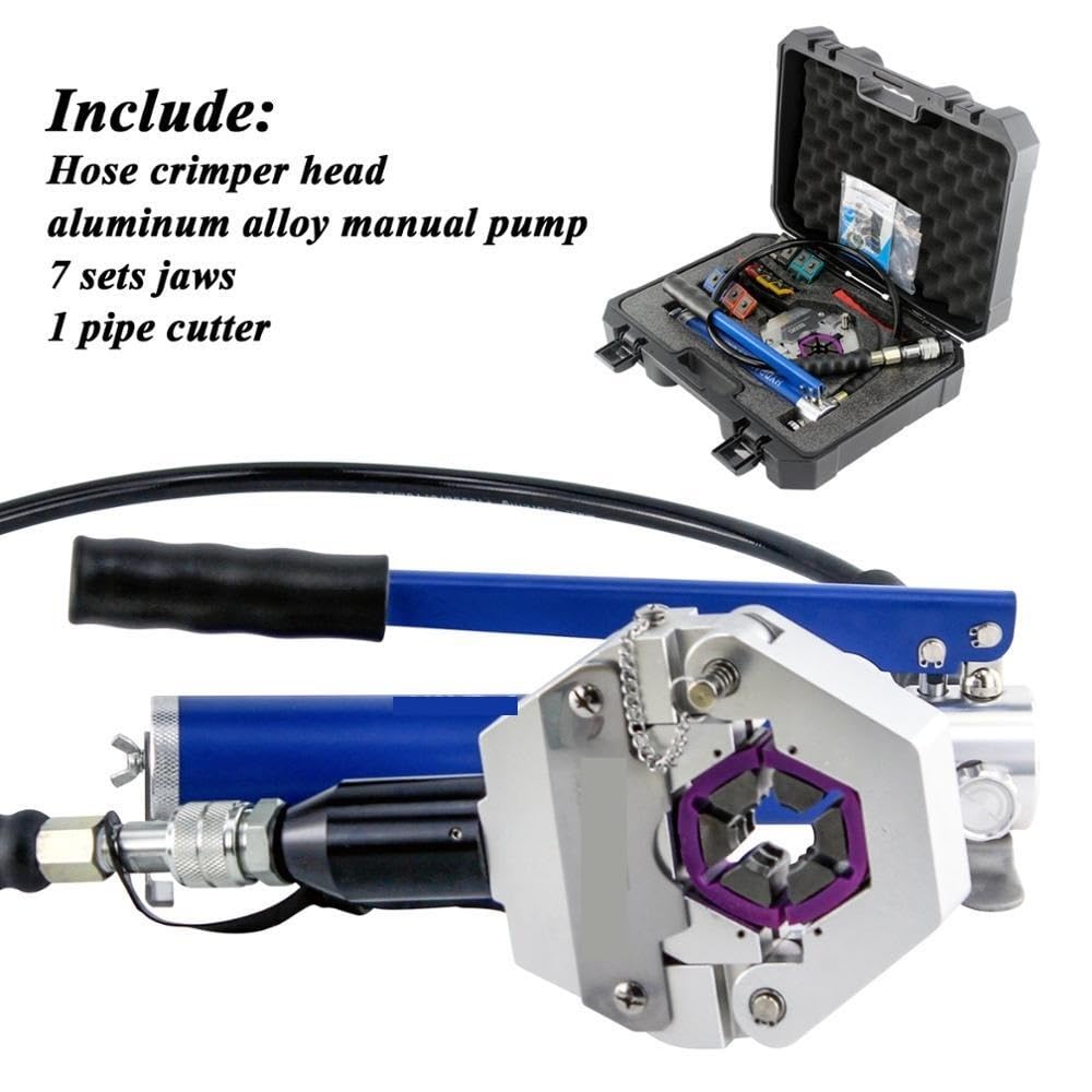 Prensa Multicapa, Crimpadora de manguera hidráulica 71500 Kit manual de crimpadora de manguera de aire acondicionado, herramienta de crimpado de manguera de reparación de aire acondicionado