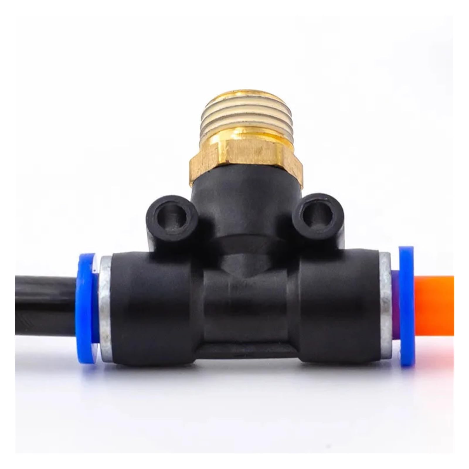 AARTERZZA 50 PCS PB Push to Tube Pneumatic Male Branch T Type Tee Fitting - 4/6/8/10/12mm Tube OD x M5/01/02/03/04 Thread(PB12-01)