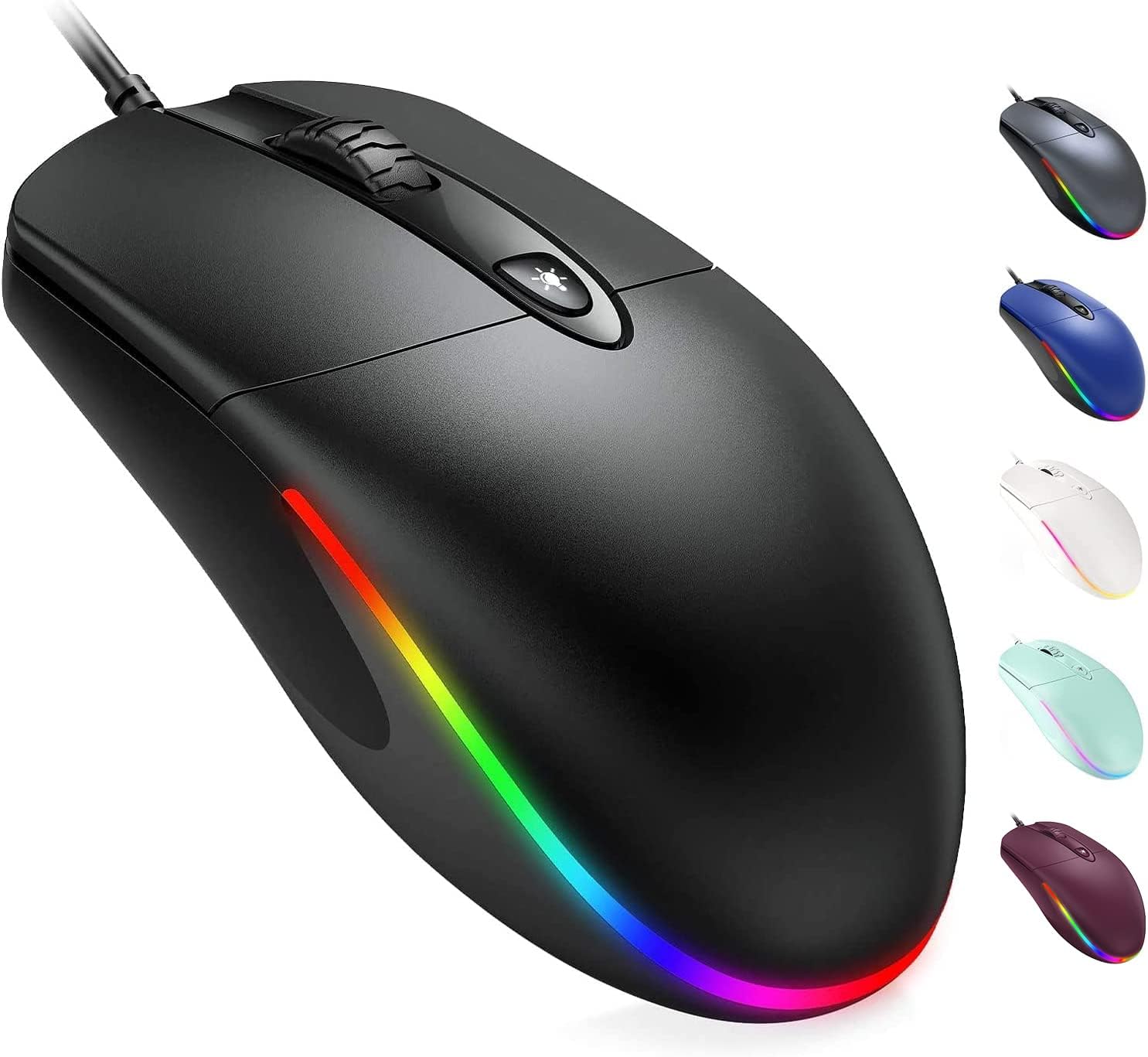 KKUOD Wired Mouse with Ergonomic Design Reduces Hand