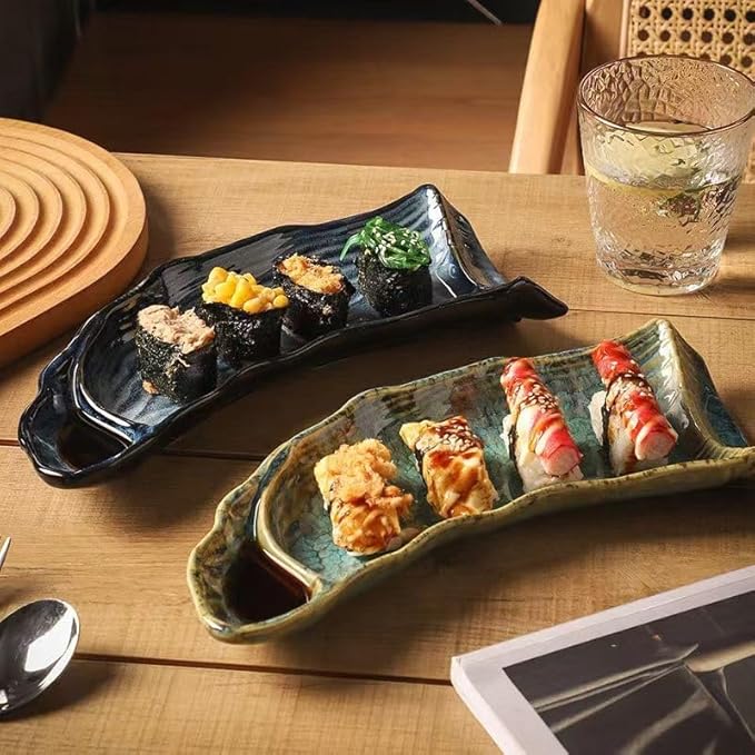 Plato de cerámica creativo para sushi, sashimi y aperitivos miniatura 3
