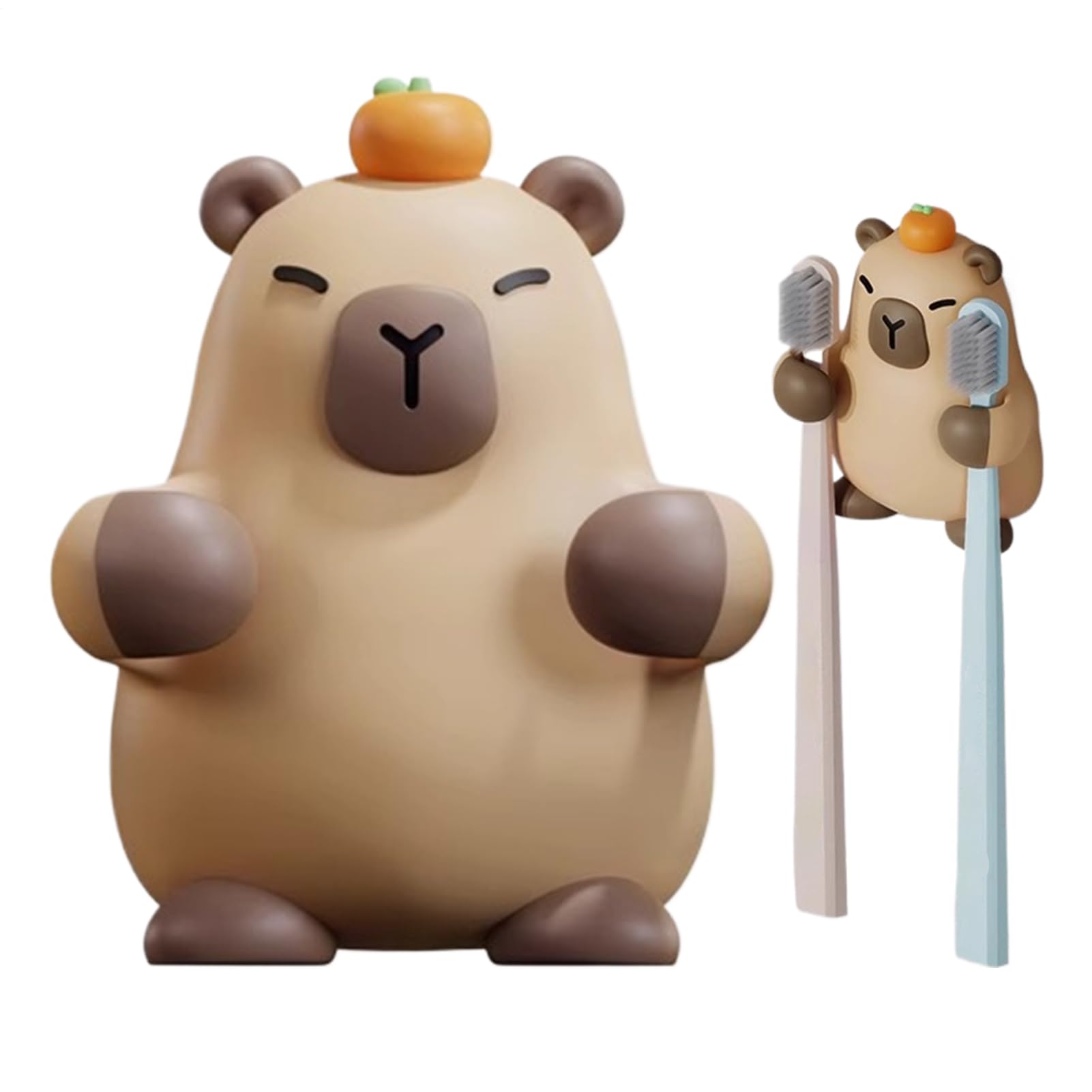 Porte-brosse à dents capybara mural adhésif pour miroir et douche