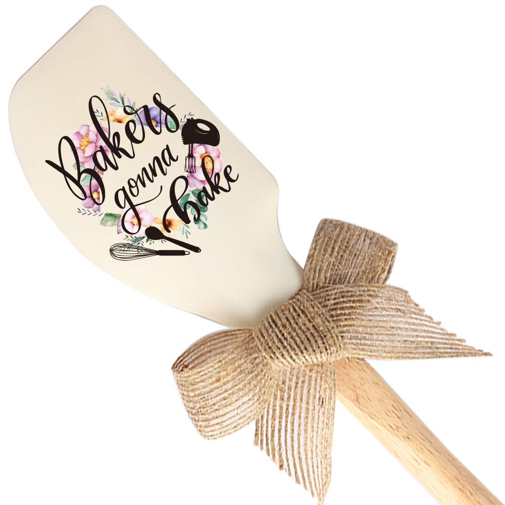 THREE HUMANBakers Gonna Bake Funny Silicone Spatula, Funny Baking Tool, Modern Farmhouse Kitchen Decor, Gift for Chef, Sister, Mom, Pastry Chef, Friends