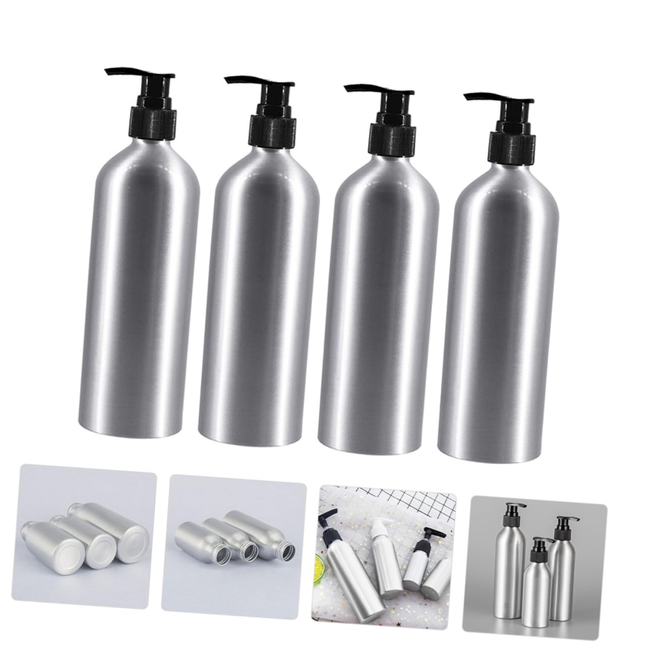 PRETYZOOM Aluminum Bottle Pump Head Set Modern Design for Shower Travel Foam Pump