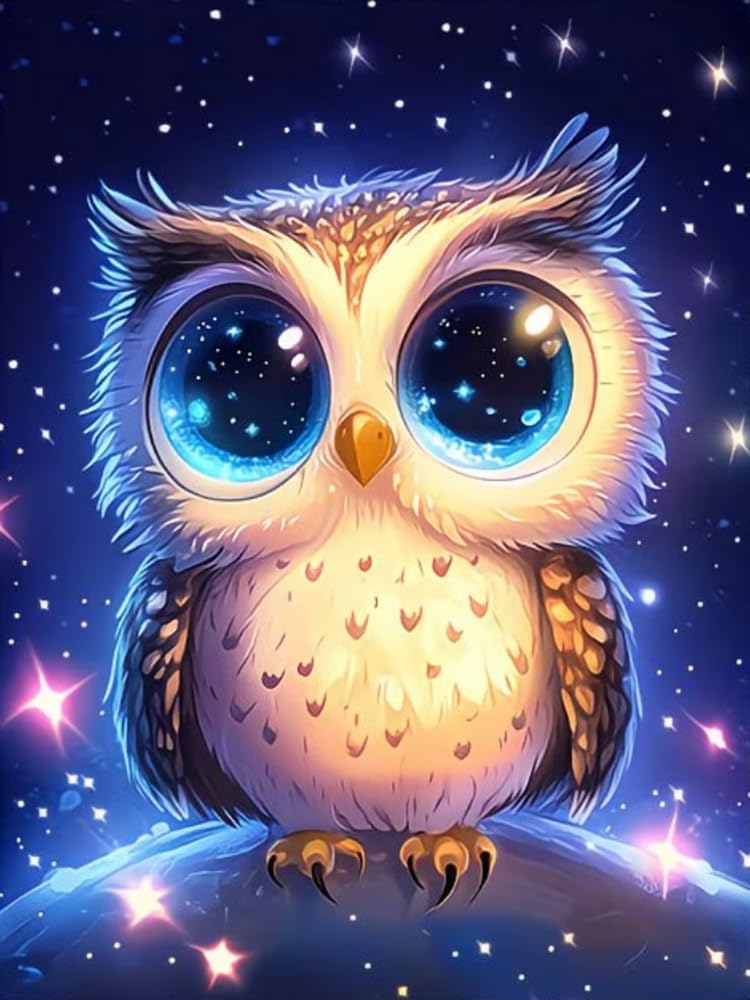 COKYIS Cross Stitch Kits for Adults Stamped 11CT Printed Cross Stitch Kit Owl Counted Embroidery Kits for Beginner Wall Art Home Decoration 40x50cm