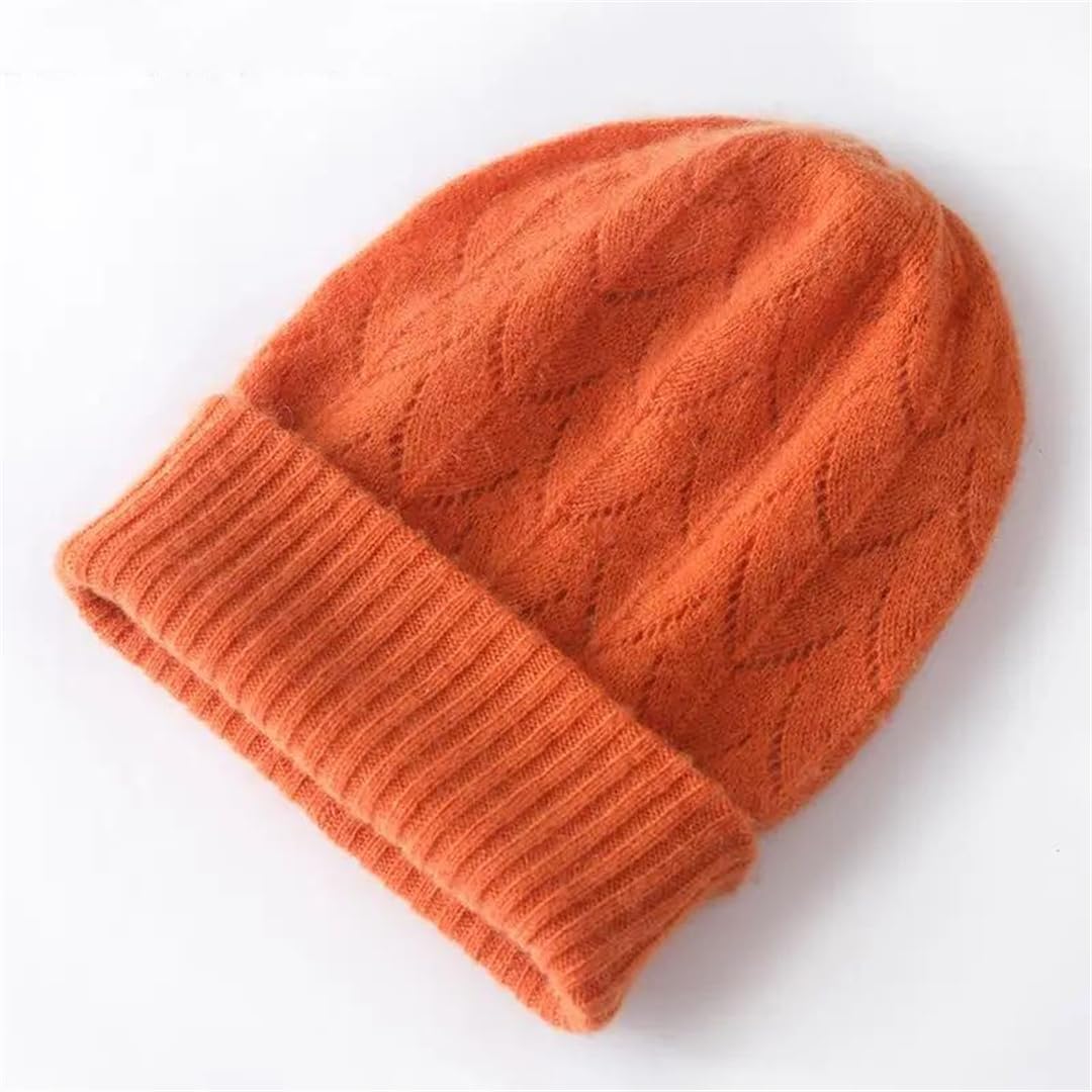 Czapki zimowe damskie kaszmirowe dzianinowe żakardowe czapki Outdoor Keep Warm (beżowe, jeden rozmiar)