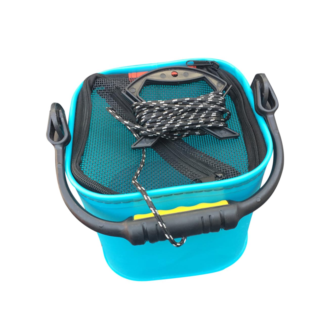 Toddmomy 1PC Eva Portable Fishing Bucket with Smooth Zipper and Slip Rope Folding Water Sink Container for Outdoor Fishing Lightweight Mixed Color