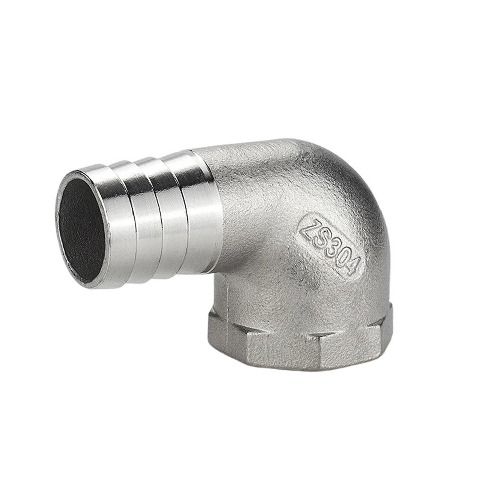 304 acciaio inox femmina filo gomito angolo retto tubo acqua tubo in pelle accessorio giunto 1/4 1/2 (6 8 10 12 15 20 mm) (10MM_3/8 ")